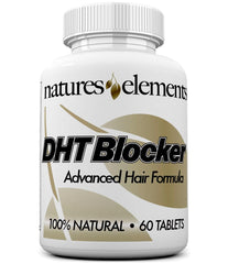 Natures Elements DHT Blocker bottle front promotes daily hair support