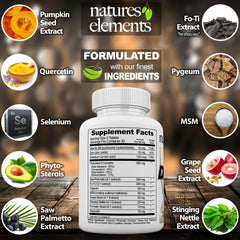 Natures Elements DHT Blocker Pygeum and Stinging Nettle ingredients