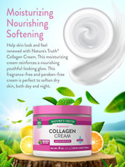 Nature's Truth Collagen Cream texture swirl demonstrates creamy, professional-strength hydration.