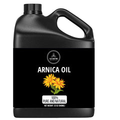 Naturevibe Botanicals Arnica Oil 32oz jar with resealable lid supports freshness for massage and skincare.
