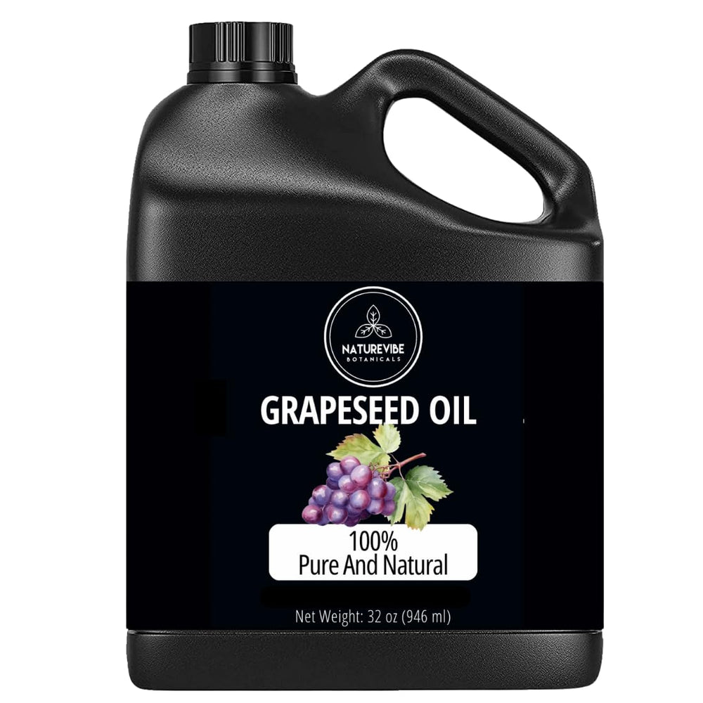 Naturevibe Botanicals grapeseed oil 32oz bottle for skin and hair hydration