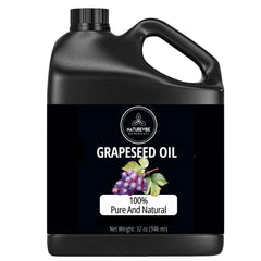 Naturevibe Botanicals grapeseed oil 32oz bottle for skin and hair hydration
