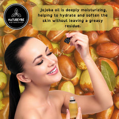 Naturevibe Botanicals jojoba oil on skin demonstrates non-greasy hydration that balances moisture