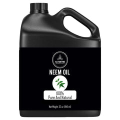 Naturevibe Botanicals Neem Oil 32oz bottle for skin and hair care.