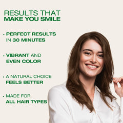 Naturigin light chocolate brown after-color treatment tube promoting shine and color protection.