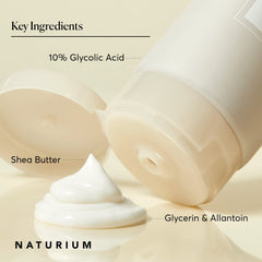 Texture of Naturium Glycolic Acid Body Lotion redefining hydration and care.