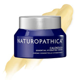 Naturopathica Calendula Essential Hydrating Cream bottle pour supports easy daily hydration for dry, sensitive skin.