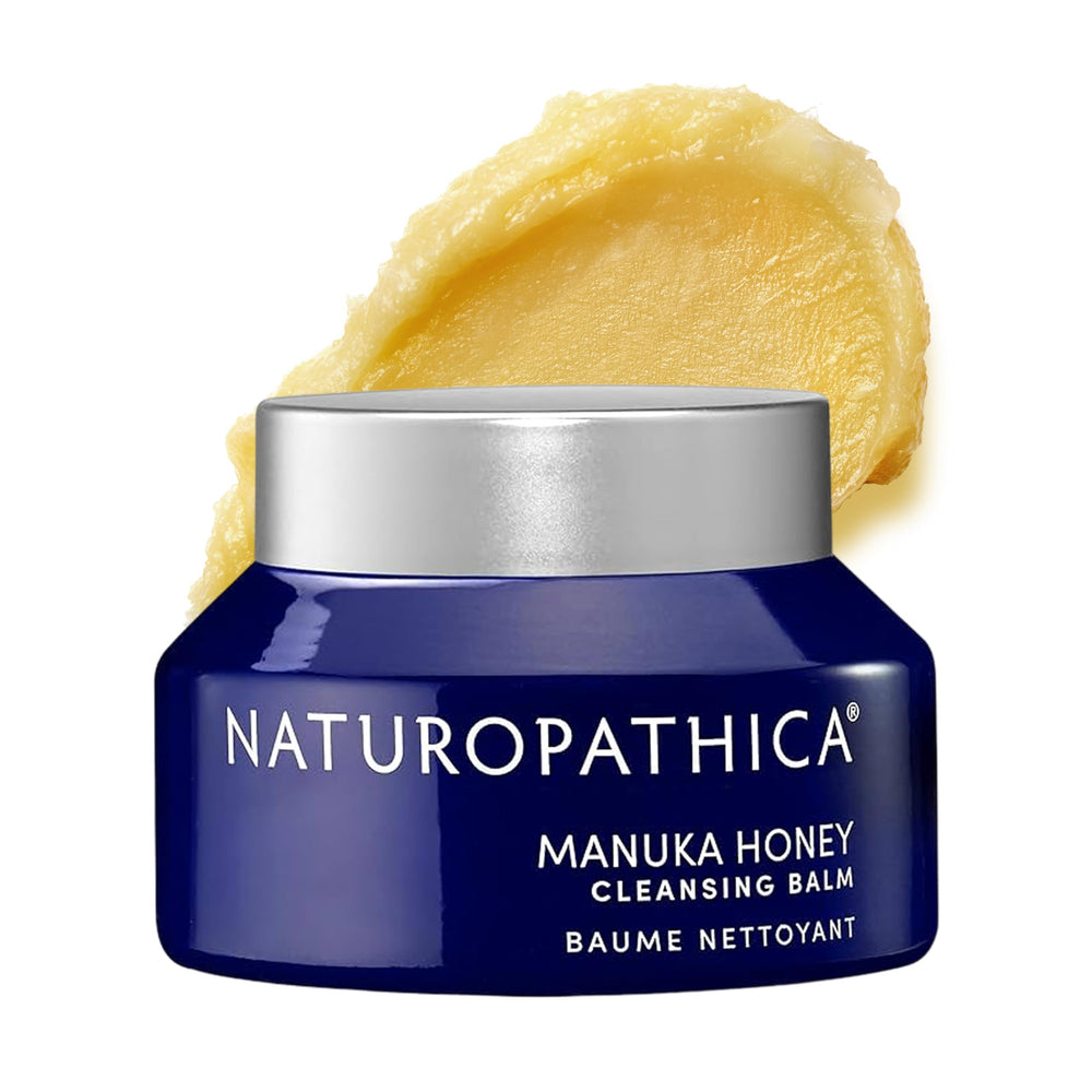 Naturopathica Manuka Honey Cleansing Balm bottle for gentle makeup removal and hydration