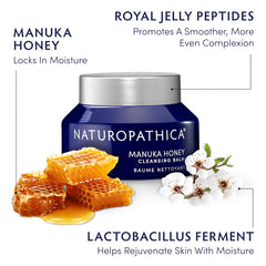 Naturopathica Manuka Honey UMF 16+ label indicating premium honey benefits