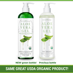 NaturSense Aloe Gel on sensitive facial skin for hydration.