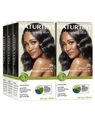 Naturtint 2N Brown Black packaging shows vegan, ammonia-free formula for healthy-looking color