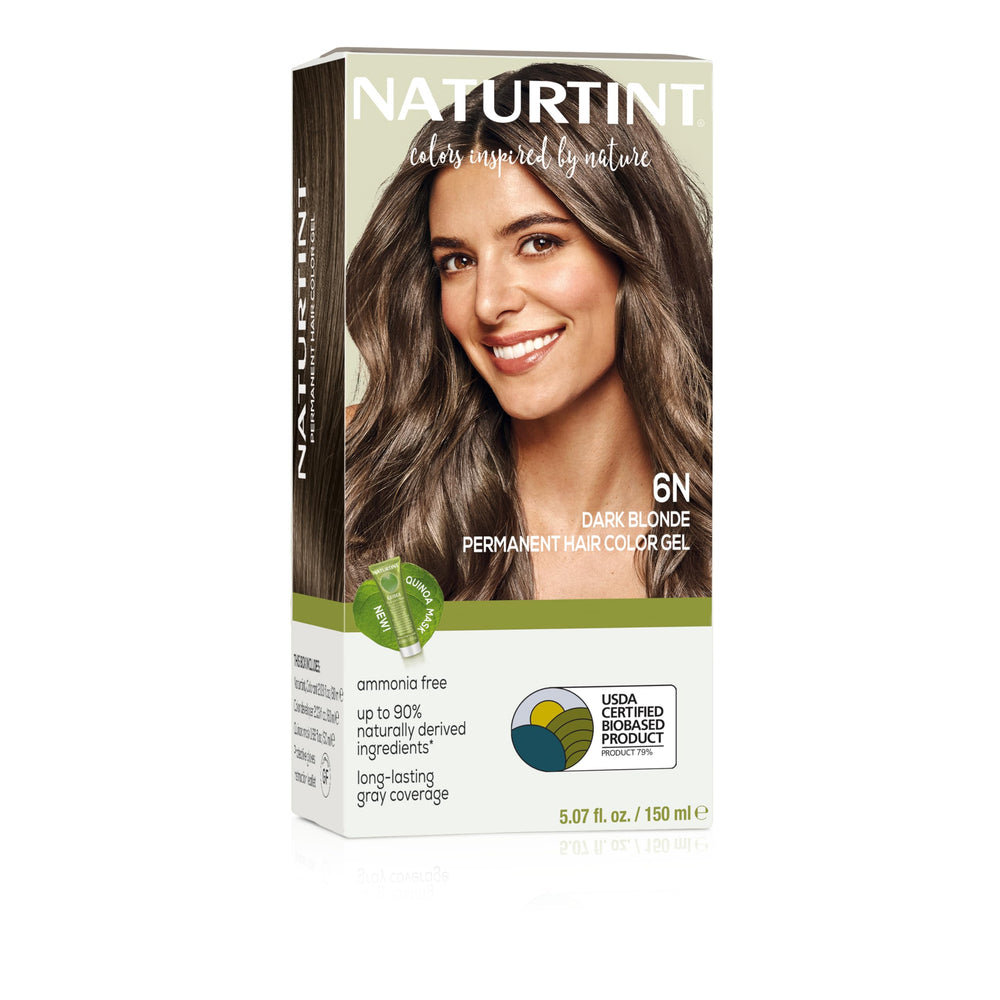 Naturtint 6N dark blonde packaging highlights vegan, cruelty-free hair color.