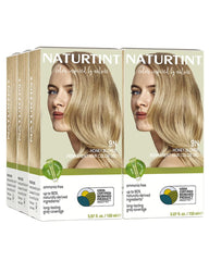 Naturtint 9N Honey Blonde packaging showcases vegan, cruelty-free color for at-home use.