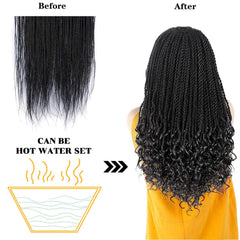 NAYOO hot water setting curl demonstration showing adjustable end styling.