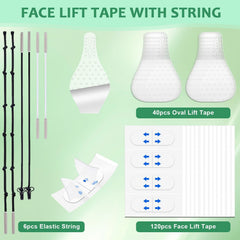 NBF Neck Lift Tape behind neck demonstrates discreet support for a tighter look.