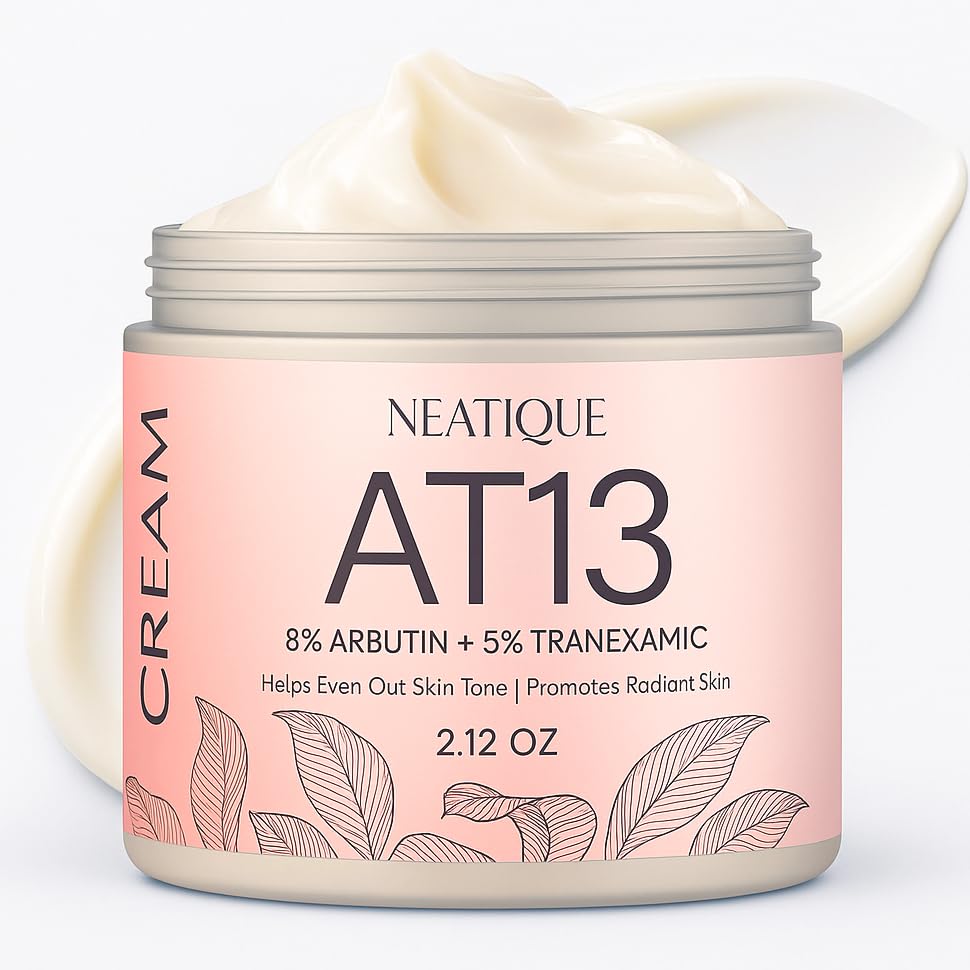 Neatique Arbutin 8% + Tranexamic Acid 5% Cream jar shows generous 60ml for daily use and even tone.