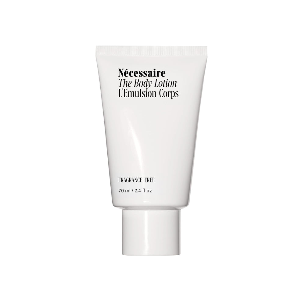Nécessaire The Body Lotion fragrance-free bottle for everyday moisturization.