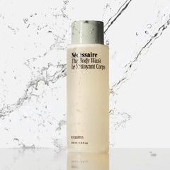 Nécessaire Eucalyptus body wash pump demonstrates easy, mess-free dispensing for quick showers.
