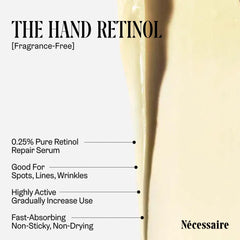 necessaire hand retinol applying on clean hands during nightly routine