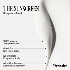 Nécessaire Mineral Sunscreen with niacinamide and panthenol for balanced skin