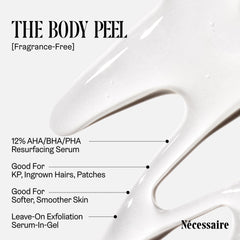 Nécessaire The Body Peel ingredients blend with AHA/BHA/PHA and peeling peptide