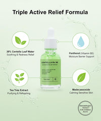 Neclar Centella Asiatica serum dropper illustrates gentle daily calming routine.