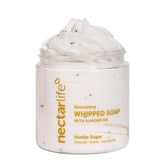 Nectar Life whipped soap vanilla-cream foam showcases spa-like texture for gentle cleansing