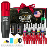 Neebol tattoo gun kit box opening shows complete starter setup for beginners