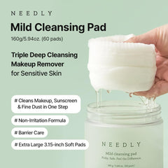 NEEDLY Mild Cleansing Pad soft pad closeup reveals plush texture for gentle cleansing