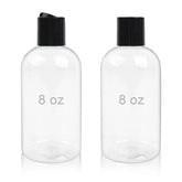 Neendohome 2-pack 8oz clear bottles with black disc cap for travel storage