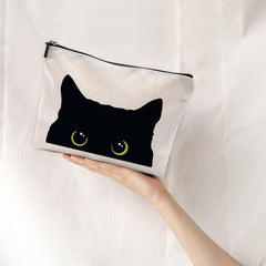 NEGIGA Cat Makeup Bag size 7.5x10 inches fits daily essentials for purse organization