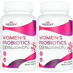 Negima menopause bottle-front shows 120 billion CFUs for gut balance and daily wellbeing