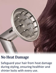 Nekuma diffuser attachment provides heat protection to reduce damage during drying.
