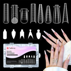 Nelrona dual nail forms 294pcs kit for professional-looking extensions at home