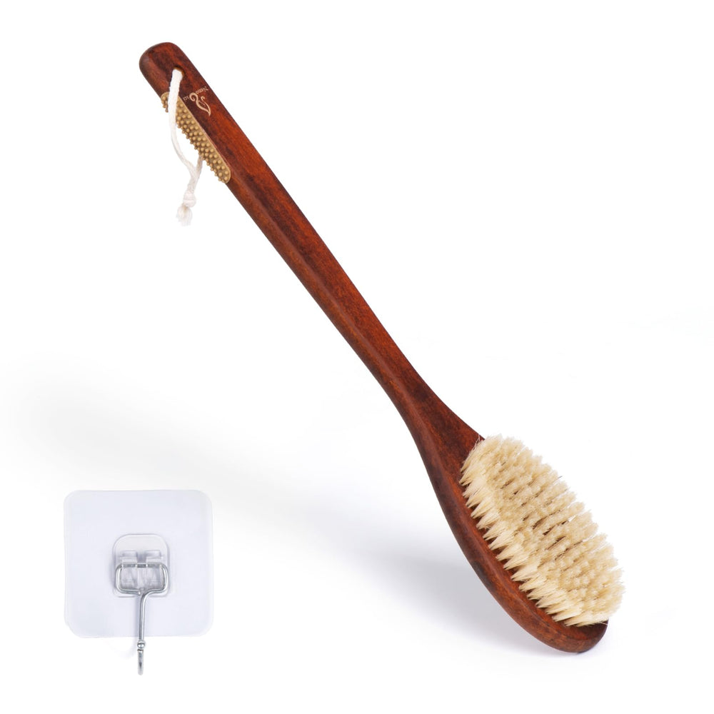 NENO CICI wooden bath brush with long handle for back cleaning and exfoliation.