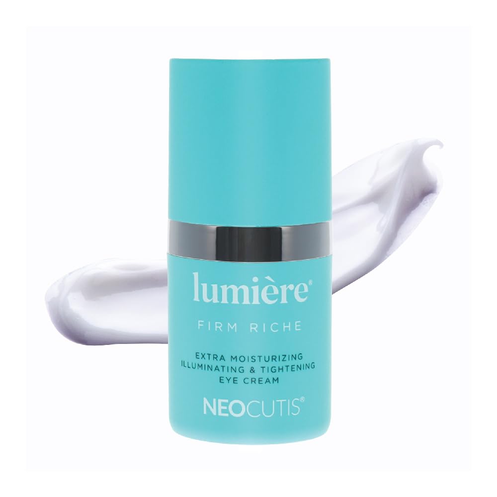 NEOCUTIS Lumière Firm Riche jar closeup shows rich texture for nourished under-eye skin.