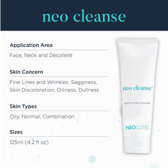 NEOCUTIS Neo Cleanse packaging label emphasizing formula details