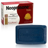 Neoprosone Skin Brightening Soap bar closeup shows creamy lather for smoother skin.
