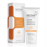 NEOVA SmartSkincare sunscreen bottle shows broad spectrum protection for daily comfort.