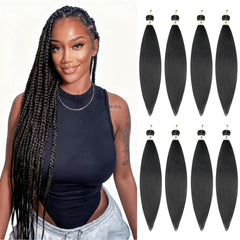 Nescorner braiding hair pre stretched 24 inch front view highlights quick installation potential.