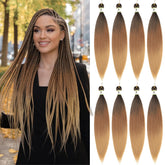 Nescorner pre stretched braiding hair with ombre texture close-up for easy crochet braids