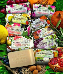 Nesti Dante energizing soap bar close-up showing creamy lather and rich texture