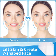 Netlkjonk transparent lift tape on cheek blends with makeup.