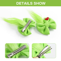 Neujiwo red heart decorated bow clip for cute holiday looks