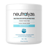 Neutralyze Exfoliating Acne Toner Pads pack shot for comprehensive acne care routines.