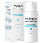 Neutralyze Renewal Complex face bottle close-up showing time-released actives for acne-prone skin.