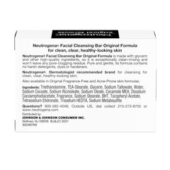 Neutrogena Facial Bar Original Formula lather demonstrating gentle cleansing for all skin types.