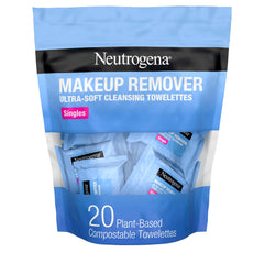 Neutrogena front packaging showing 20 single-use towelettes for easy cleansing