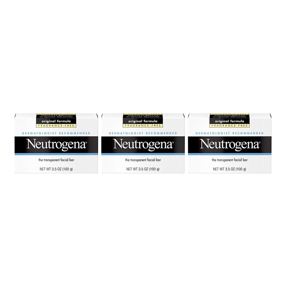 Neutrogena Original Amber Bar fragrance-free face wash bar close-up for gentle daily cleansing.