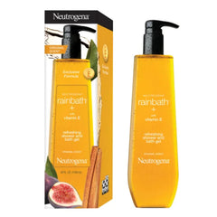 Neutrogena Rainbath bath usage shows running water and silky-soft skin.